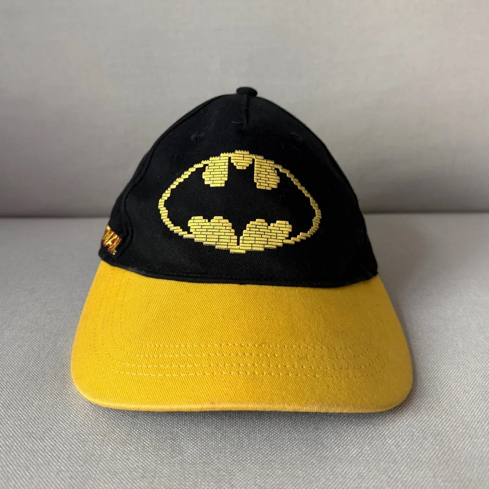 LEGO Batman Baseball Cap Black Yellow Brick Logo DC Comics 2013 Kids Hat Cotton